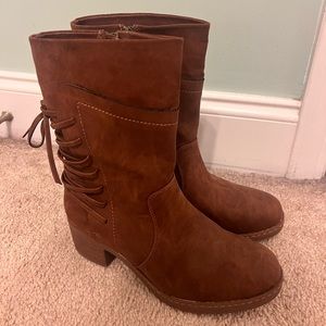 Limelight Womens Karina Mid Calf Brown Boots Size 7